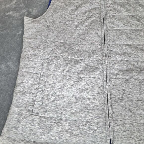 Peter Millar Sz XL Crown Reversible Soft Golf Vest 2-Way Full Zip Gray Blue Mens - Picture 11 of 16